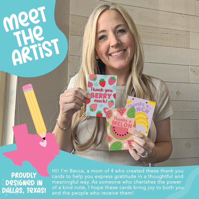 Hadley Designs 24 Funny Thank You Cards With Envelopes Bulk - Graduation Thank You Notes With Envelopes Set, Wedding Gratitude Cards, Teacher Appreciation Card, Colorful Notecards With Envelope - Image 2